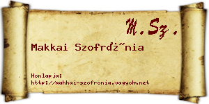 Makkai Szofrónia névjegykártya